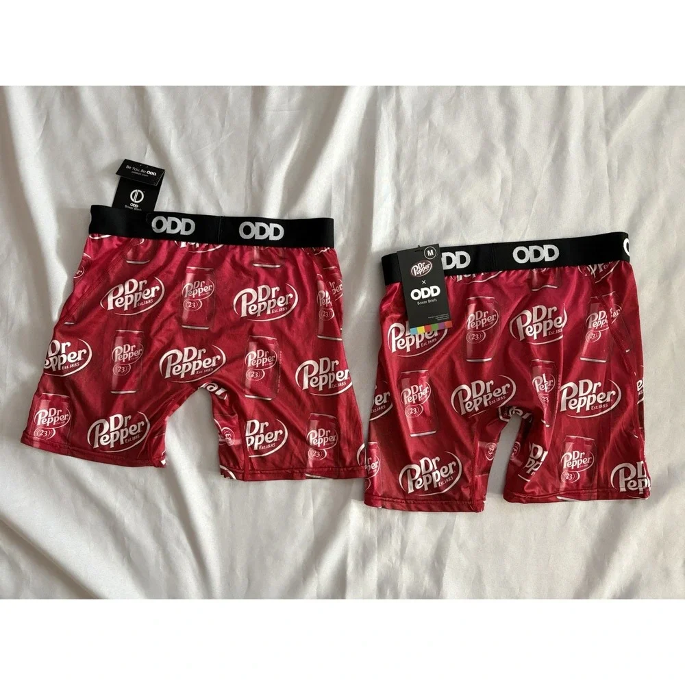 NEW Dr. Pepper Boxers ODD Boxer Briefs Men's Medium Multicolor Dr Pepper 2 Pair